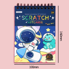 Hand Painted Scratch Paper Colorful Coil Scratchbook With Pen, Haruita Huahua, Peach Juice, Interstellar Travel, Millet