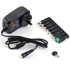 30W USB Interface Adjustable Power Adapter With Power Monitoring LED Light, US Plug, EU Plug, UK Plug, AU Plug