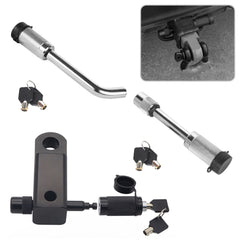 Car Latch Lock Trailer Tow Hook Anti-theft Padlock, Bending Silver, Direct Pipe Silver, Straight Pipe Black