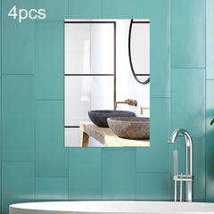 4pcs Right Angle Models Rectangle Acrylic Mirror Stereo Wall Stickers, 15cm x 10cm, 20cm x 13cm, 30cm x  20cm, 42cm x 27cm