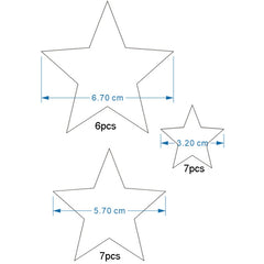 20pcs /Set Acrylic Stars Mirror Stereo Wall Stickers Home Decoration Soft Mirror, Stars