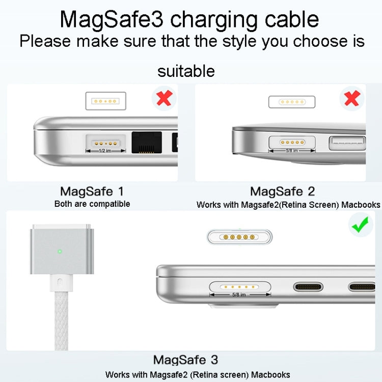 For Macbook Air/Pro Series Type-C To Magsafe 3 Braided Magnetic Cable, 2m