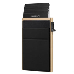 Slim Metal Wallet Pop Up Credit Card Holder RFID Blocking Men Business Card Clip