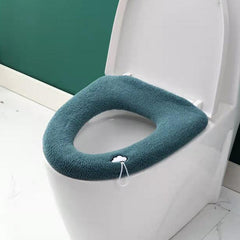 Universal Knitted Washable Toilet Pad Home Thickened Warm Toilet Cover, With Handle Pink, With Handle Gray, With Handle Blue, Flat Pink, Flat Gray, Flat Blue