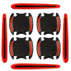8pcs/set Car Door Handle Rearview Mirror Safety Warning Protective Reflective Sticker, Red, Yellow, White, Blue, Fluorescent Green