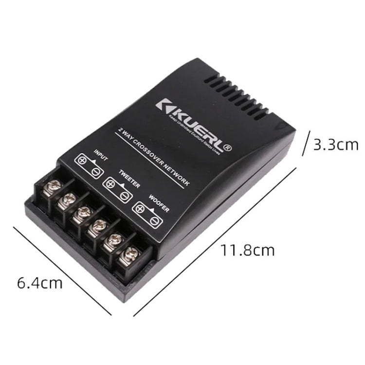 KUERL 2 Way Car Audio Frequency Divider Stereo Car Speaker Crossover Filter, KUERL 655D