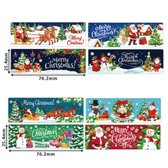 120pcs /Roll Christmas Self-adhesive Label Stickers Cartoon Printed Rectangular Sealing Sticker, K-147-R1, K-148-R1