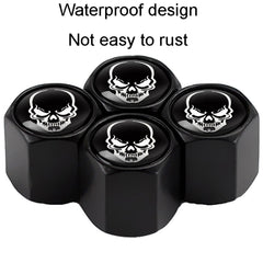 4pcs /Set Skeleton Metal Tire Valve Caps Automobile Modification Universal Valve Core Cover