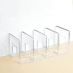 Acrylic Desktop Bookend Book Storage Rack Office Stationery Bookshelf, Regular Transparent, Thicken Transparent With Groove, Thicken Transparent, Thicken Green, Thicken Purple