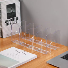 Acrylic Desktop Bookend Book Storage Rack Office Stationery Bookshelf, Regular Transparent, Thicken Transparent With Groove, Thicken Transparent, Thicken Green, Thicken Purple
