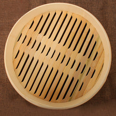 Bamboo Bun Steamer Food Veggie Steamer Basket, 21cm Cover, 21cm Cage, 27cm Cover, 27cm Cage