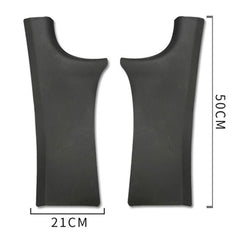 For Tesla Model Y Rear Door Built-In Sill Strip Rear Seats Anti-Kick Leather Protective Pad, Black, Carbon Fiber, TPE