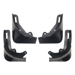 For Tesla Model Y Car Punch-Free Front And Rear Wheel Soft Rubber Mudguards, Matte Black, Carbon Fiber