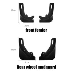 For Tesla Model Y Car Punch-Free Front And Rear Wheel Soft Rubber Mudguards, Matte Black, Carbon Fiber