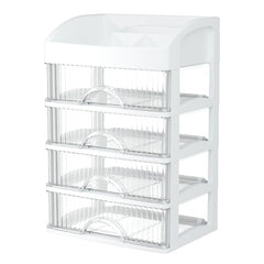 Desktop Drawer Organizer Multi-Layer Cosmetic Jewelry Box Stationery Multi-Functional Organizer, 5 Layer White Drawer (White), 5 Layer Black Drawer (White), 5 Layer Black Drawer (Pink), 4 Layer White Drawer (White), 4 Layer Black Drawer (White)        ...