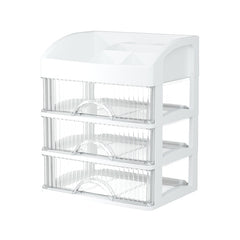 Desktop Drawer Organizer Multi-Layer Cosmetic Jewelry Box Stationery Multi-Functional Organizer, 5 Layer White Drawer (White), 5 Layer Black Drawer (White), 5 Layer Black Drawer (Pink), 4 Layer White Drawer (White), 4 Layer Black Drawer (White)        ...