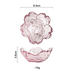 5pcs /Set Hammer Glass Cherry Blossom Dish House Sauce Plate Small Dish, Pink, Gold Edge Pink, Transparent