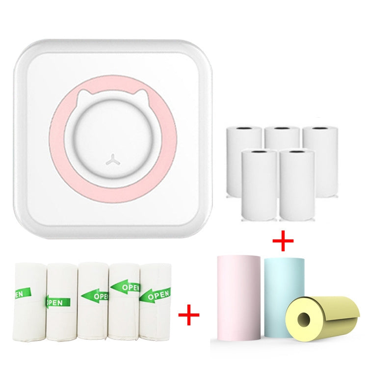 C15 Mini Student Bluetooth Inkless Photo Label Thermal Printer, Green+5 Paper, Pink+5 Paper, Green+5 Stickers, Pink+5 Stickers, Green+10 Paper, Pink+10 Paper, Green+5 Stickers+5 Paper, Pink+5 Stickers+5 Paper, Green+5 Stickers+5 Paper+3 Color Paper    ...