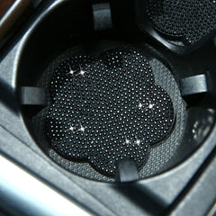 Car-mounted Diamond-filled Plum Blossom Decorated PVC Water Coaster