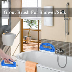 Car Interior D-shaped Seat Seam Cleaning Brush, Blue