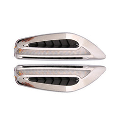 2pcs Car Fender Blade Dynamic Side Marker Lights 12V LED High Bright Daytime Running Lights, Red, White, Blue