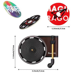 Car Aroma Diffuser Air Vent Rotating Retro Gramophone Fragrance Diffuser Ornament, Gramophone+3pcs Refill Aroma