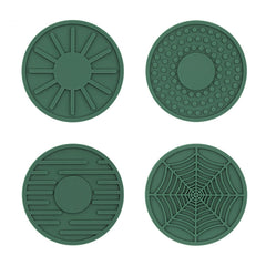4pcs/set 6.8x0.3cm Car Anti-slip Silicone Water Coaster Storage Interior, Black, Gray, Brown, Green, Wine Red