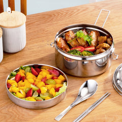 304 Stainless Steel Round Lunch Box, 14cm Single Layer, 16cm Single Layer, 16cm Double Layer