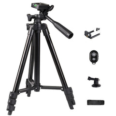 Portable Aluminum DSLR Camera Live Tripod Photography Retractable Landing Bracket, 102cm Tripod+Clip+Bag, 102cm Tripod+Clip+Bag+Controller+Adaptor, 150cm Tripod+Clip+Bag, 150cm Tripod+Clip+Bag+Controller+Adaptor