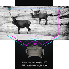 H8201 4K Dual Lens Infrared Camera 32MP HD Night Vision Monitoring Animal Field Outdoor Camera, H8201