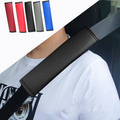 Skin Feeling Car Leather Seat Belt Cover Shoulder Pads, 6.5x23cm