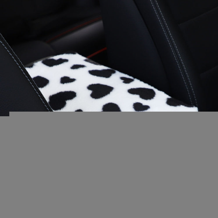 Plush Heart Pattern Car Center Console Cover Mat, 32x19cm