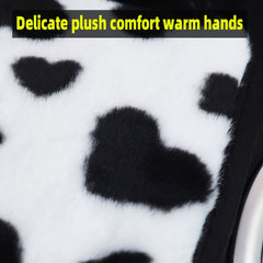 Plush Heart Pattern Car Center Console Cover Mat, 32x19cm