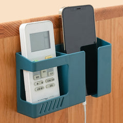 Double Grid Wall-Mounted Storage Box Remote Control Sundries Organizer Mobile Phone Charging Holder, Double Blue, Double Red, Double Yellow