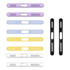 2pcs /Set For IPhone 12 / 13 / 14 / 15 Series Speaker Plating Metal Dust-Proof Mesh Charging Port Protective Film Dust Sticker