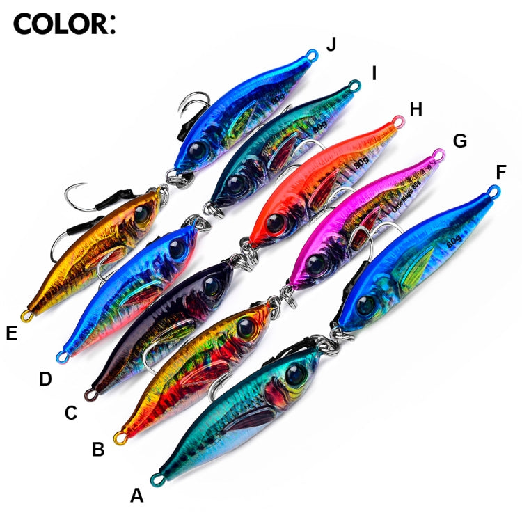 PROBEROS  LF136 Fishing Lure 3D Spray Painted Imitation Bait Long Casting Freshwater Fishing Warbler Bass Leader Lure, 30g, 40g, 60g, 80g