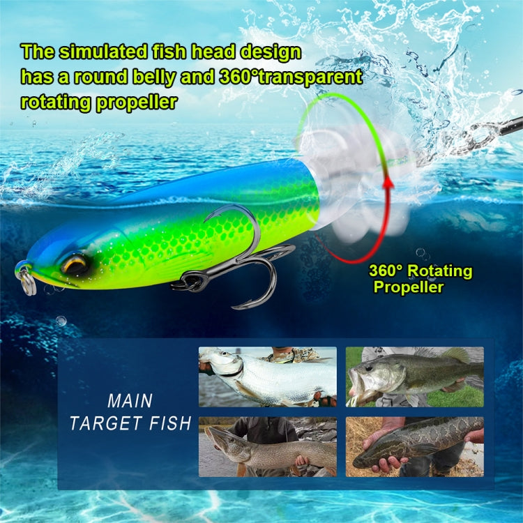 PROBEROS DW601 360 Degree Rotating Propeller Lures Topwater Tethered Tractor Floating Fake Fish Bait, 10.5cm/13.5g, 11.5cm/16.5g, 14.5cm/32.5g