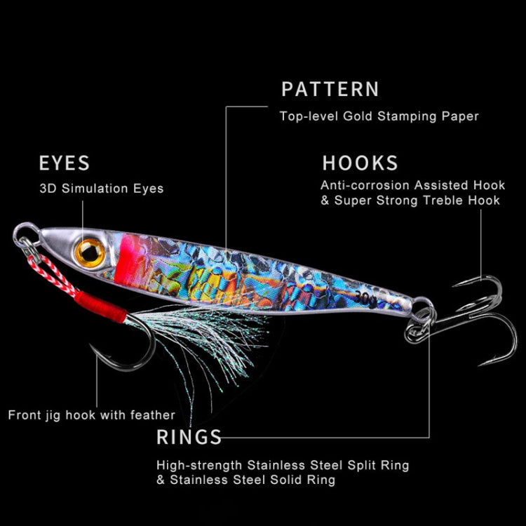 PROBEROS LF126 Long Casting Lead Fish Bait Freshwater Sea Fishing Fish Lures Sequins, 7g, 10g, 15g, 20g, 30g