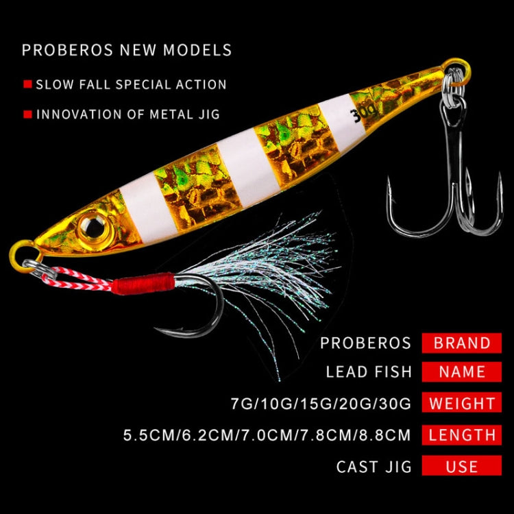 PROBEROS LF126 Long Casting Lead Fish Bait Freshwater Sea Fishing Fish Lures Sequins, 7g, 10g, 15g, 20g, 30g