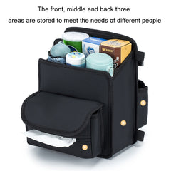 Car Seat Storage Mesh Pocket Hanging Storage Bag Tissue Box, H9160 Black