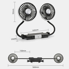 Car Double-head Hose Seat Fan with Light, F310