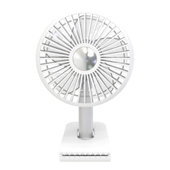 Car Clip-On Rechargeable Electric Oscillating Head Fan With Light