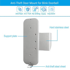 For Blink Doorbell Bracket No-Drilling Easy Installation Mount, Mount(Black), Mount(Silver)