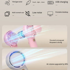 Mini Turbo Handheld Electrical Fan Portable USB Rechargeable Small Fan