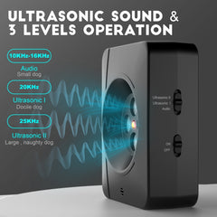 Anti Barking Device for Dogs With 4 Enhanced Ultrasonic Transmitter 3 Adjustable Levels, 4 Head