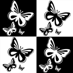 3pcs /Set Butterfly Hollow Car Scratch Decorative Fuel Tank Cap Sticker