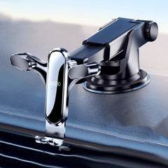 BUDK Triangle Gravity Sensor Car Phone Bracket Car Air Vent Navigation Holder, Adhesive Model, Suction Cup Base Model, Bent Suction Cup Base Model, Hook Model