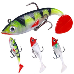 5pcs /Pack HENGJIA SO071 T-Tail Lead Fishing Lure Lua Fishing Soft Bait, 8.5cm 10.6g