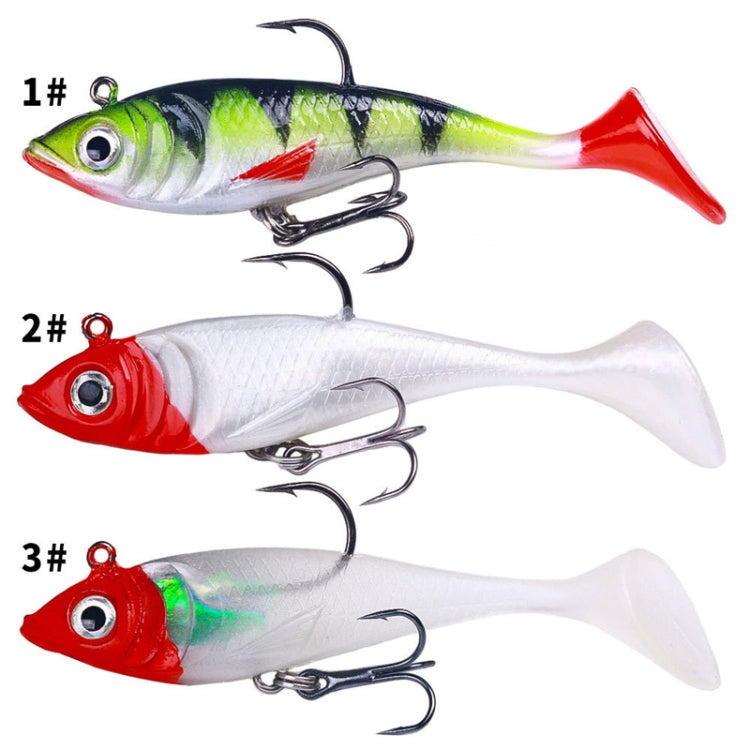 5pcs /Pack HENGJIA SO071 T-Tail Lead Fishing Lure Lua Fishing Soft Bait, 8.5cm 10.6g