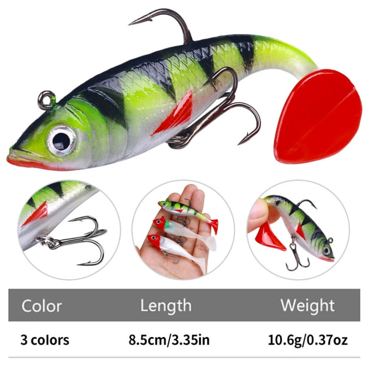 5pcs /Pack HENGJIA SO071 T-Tail Lead Fishing Lure Lua Fishing Soft Bait, 8.5cm 10.6g